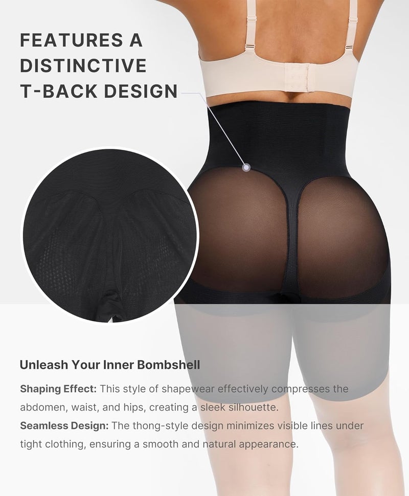 SHAPELLX Shapewear Tummy Control Waist Cincher Girdle Butt Lifting Shapewear Plus Size Seamless Body Shaper Shorts Black - Image 2